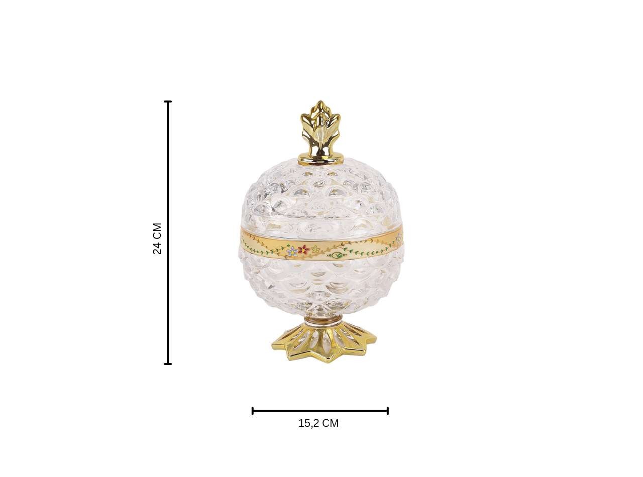 GLASS PINEAPPLE SMALL VGC367S CANDY JAR (PADI